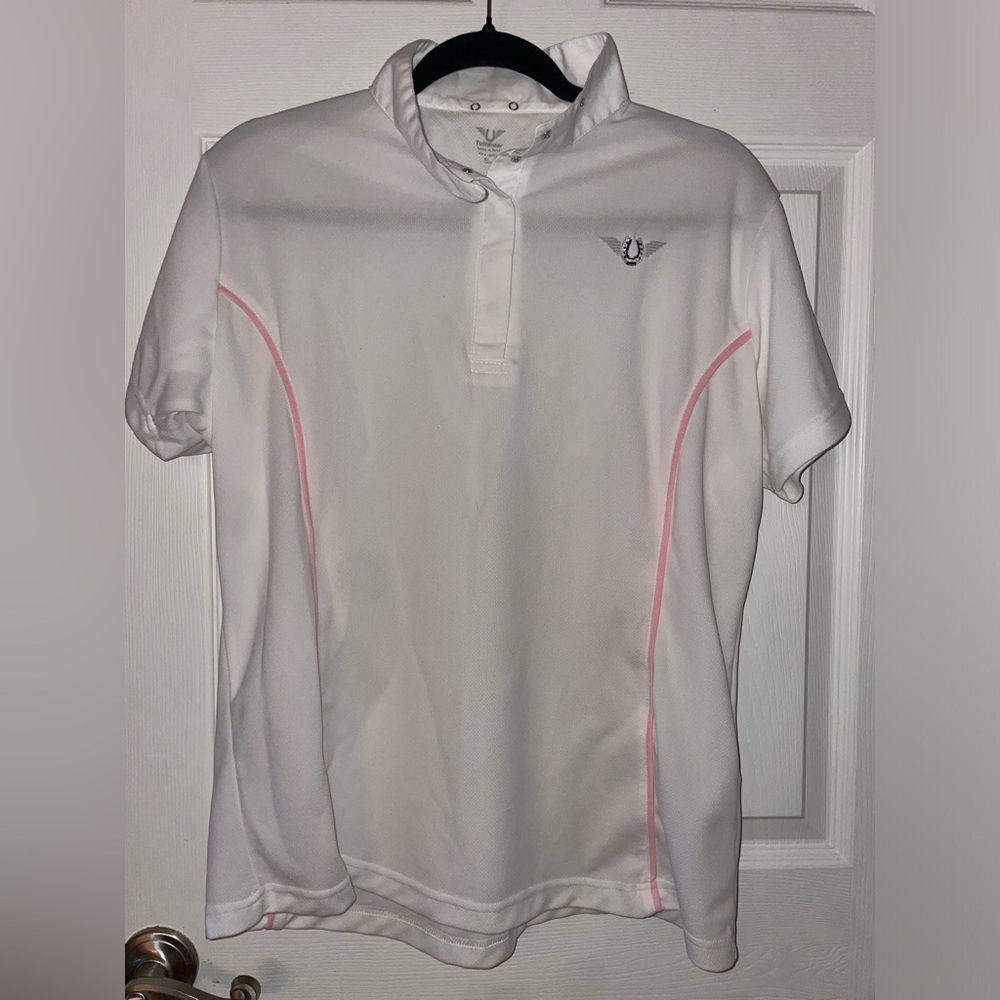 TuffRider Pink Piping - Womens Lightweight Riding Show Shirt